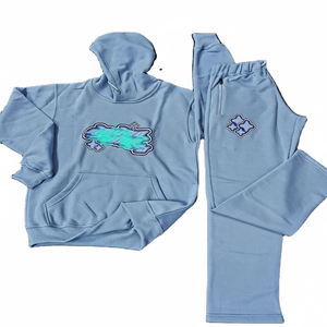 Ensemble de vêtements de sport en molleton léger personnalisé unisexe Sweat à capuche vintage surdimensionné Joggers Pantalon de survêtement ample-Direct - Product Image 1