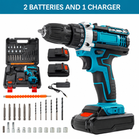 Ensemble d'outils électriques OEM 21V, perceuse sans fil, embrayage à 25+1 vitesses, professionnel, rechargeable au lithium, style pistolet, étui rigide, industriel