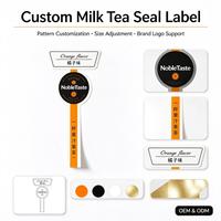 Ensemble d'étiquettes autocollantes découpées sur mesure pour gobelets de thé au lait, de jus ou de café, avec sceau et étiquettes de saveur