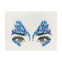 Autocollants de maquillage pour le visage de haute qualité, design mixte, paillettes adhésives, bijoux, tatouage, pour le maquillage de festival, vente en gros