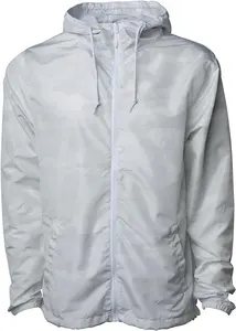 OEM özel bahar sonbahar naylon Vintage Patchwork kapşonlu su geçirmez rüzgarlık ceket erkekler için