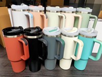 Gobelet en acier inoxydable 40oz avec paille Grande capacité 1200ml Tasse à vide en acier inoxydable