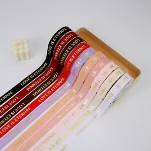 Fabrik Großhandel Custom ized Craft Geschenk Blumen verpackung 25mm Gros grain Printed Ribbon Dekoratives Polyester band