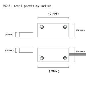 Sensor de Contacto Magnético Inteligente con Cable KOLAS FMC-55, Carcasa de Aleación de Aluminio, Grado Industrial, Detección de Posición de Puerta/Ventana - Product Image 5