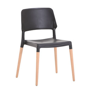 Modern Minimalist <b>Dining</b> <b>Chair</b> <b>White</b> <b>Plastic</b> Wood Legs Stable Design For Home Office Restaurant Use - Product Image 5