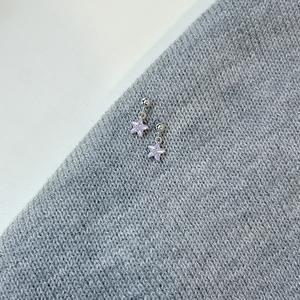 S925 Pure Silver Dangle <b>Earrings</b> with Purple Night <b>Moon</b> Diamond <b>Star</b> Exquisite Sweet Ear Bone Studs Niche Personality Design - Product Image 5