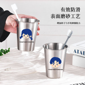 Vaso para cepillos de dientes de acero inoxidable, diseño redondo para parejas, uso doméstico - Product Image 2