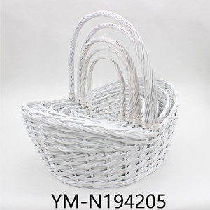 Nhà Máy Tùy Chỉnh Chất Lượng Cao Handmade Flower Basket Trắng Wicker Giỏ Hoa - Product Image 4