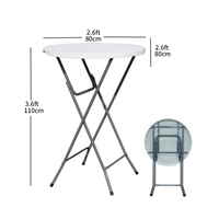 Meilleure vente table de marchepied pliante en métal portable en plastique pour l'extérieur table pliante en plastique table pliante