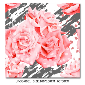 Art mural en acrylique avec fleurs de <span class=keywords><strong>rose</strong></span> <span class=keywords><strong>rose</strong></span>, impression florale aquarelle avec traces de pinceaux <span class=keywords><strong>gris</strong></span>, décoration moderne <span class=keywords><strong>et</strong></span> romantique pour salon - Product Image 1