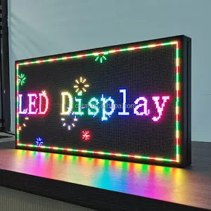 P4 LED บิลบอร์ดกลางแจ้ง Capacitive เต็มรูปแบบสีโปรแกรม LED เลื่อนป้ายแสดงผลโฆษณา64*32เซนติเมตร