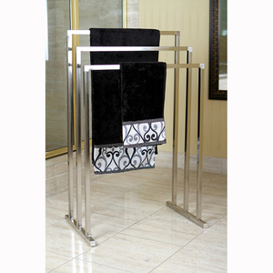 Porte-serviettes mural moderne à 5 niveaux, multifonctionnel et portable, avec barres horizontales, structure en acier inoxydable pour salle de bain - Product Image 6