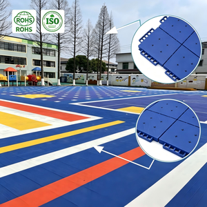 Dalles de sol en plastique modulaires antidérapantes pour terrains de basketball et aires de jeux de maternelle, à emboîtement PP - Product Image 1