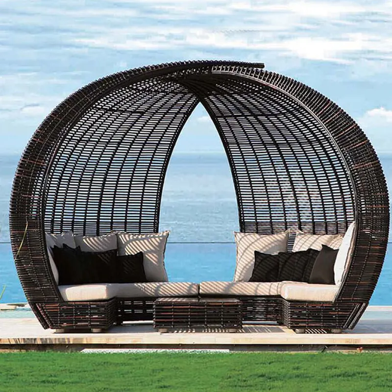 Mobili da giardino impermeabili in Rattan PE di alta qualità per il tempo libero piscina reclinabile letto lettino da esterno sedia da piscina da spiaggia