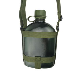 Botella de Agua Deportiva Portátil, Transparente, Verde, Estilo Americano, de 1 Litro (1000 ml), para Campamento y Actividades al Aire Libre, con Correas de Transporte Tácticas - Product Image 1