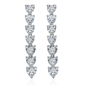 Orecchini pendenti a catena Sweet Heart per donna, accessori per l'orecchio alla moda da indossare tutti i giorni - Product Image 5