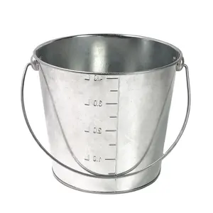 high quality 4L Round Metal Paint Kettle with Volume Measurements Galvanized Iron Bucket With Handle