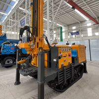 Machine de forage de puits d'eau 200m, équipement de forage mobile de puits profonds, alimenté au diesel