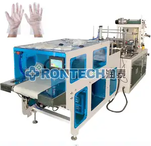Máquina automática de fabricación de guantes de plástico desechables, TPE, con apagado automático