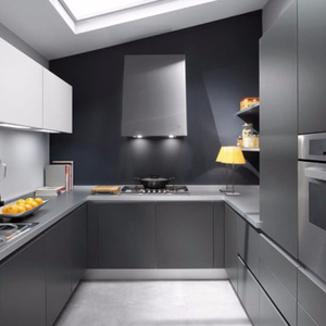 Modern high gloss black acrylic kitchen cabinet