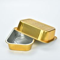 Boîte alimentaire rectangulaire dorée en aluminium de qualité supérieure, idéale pour la cuisson directe au four