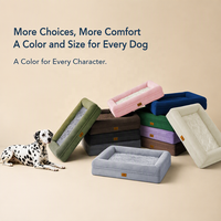 Lit orthopédique pour chien avec soutien complet, imperméable, motif dessin animé, moderne, mousse alvéolée, housse amovible, canapé pour animaux de compagnie