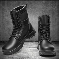 Bottes tactiques pour hommes en gros, respirantes avec doublure en maille, chaussures de randonnée et d'entraînement noires à lacets, semelle extérieure en caoutchouc pour été et hiver