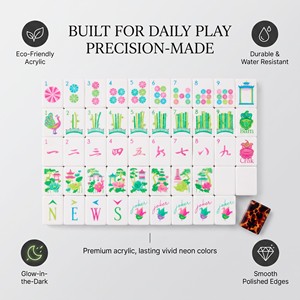 Mahjong en Acrylique Lumineux Sculpté à la Main, 4 Couches, 160 Pièces, Motif Coquille de <span class=keywords><strong>Tortue</strong></span>, Vente Directe Usine, Idéal Soirées Jeux à Domicile - Product Image 4