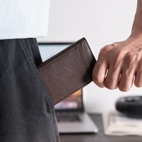 Dompet Kulit Pria Desain Baru Asli Kustom Mewah Minimalis Memblokir Rfid Grosir Dompet Kulit Pilihan Khusus Murah