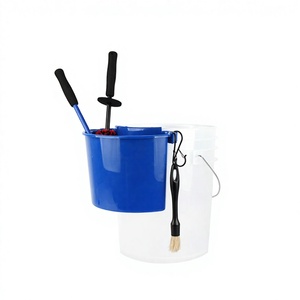 Seau de lavage de <span class=keywords><strong>voiture</strong></span> robuste translucide noir de 5 gallons compatible avec l'insert Grit Guard pour le nettoyage automobile en gros - Product Image 6