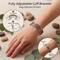 Perhiasan BioMagnetic Wanita, Gelang Manset Ukiran Kupu-kupu Vintage Tembaga Murni 99,9% dengan Magnet Kuat untuk Hadiah Ulang Tahun Ketiga