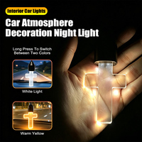 Pendentif LED en forme de croix pour rétroviseur de voiture, lumière ambiante, 2 couleurs, ornement lumineux pour la décoration intérieure de camion et SUV