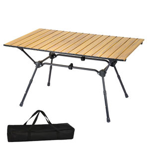 Outdoor <b>Portable</b> Compact Egg Roll Aluminum Alloy Roll-Up Folding Ultralight Camping <b>Table</b> With Storage Bag - Product Image 1