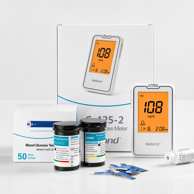 Bioland Wireless Medical Diabetic Monitor Home Self-test Electronic Blood Glucose Meter Automatic Voice Readout Glucometer