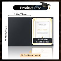Couverture de diplôme en carton personnalisée avec logo OEM, porte-certificats d'honneur de graduation durable avec ornement en relief doré