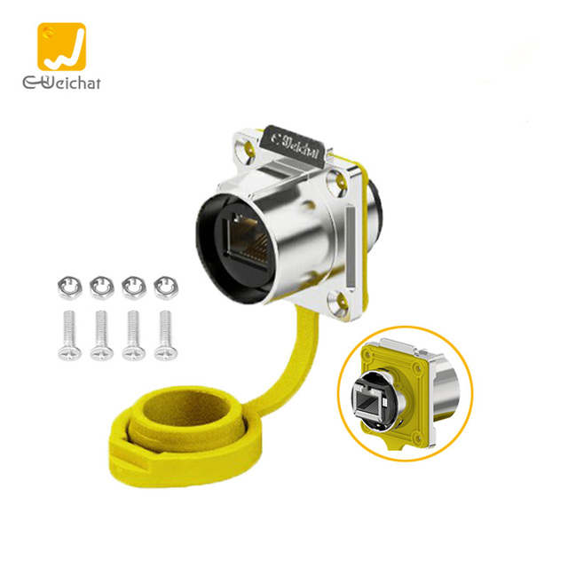 Industrial Waterproof RJ45 Female Network Ethernet Connector Panel Mounting Adapter with RJ45 Female Socket Connectors Product