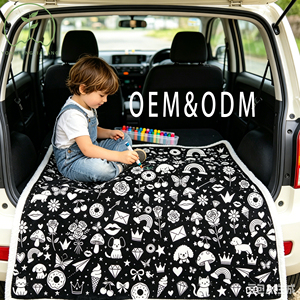 DIY Coloring Blanket with Markers washable for Wintner Wholesale Manta Para Colorear Lavable for Adults Lover <strong>Fleece</strong> <strong>Sherpa</strong> - Product Image 2