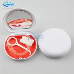 + Guber Dental Aligner Box Slim Aligner Case White Orthodontic Retainer Case With Logo