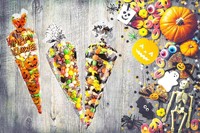 Triangle Opp Cello Sacs pour Bonbons En Plastique Tuyauterie Cône Sac pour Cadeau Halloween Emballage