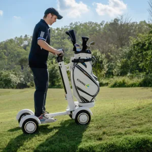 ESWING-Buggy de golf eléctrico de 4 ruedas, carrito de golf de fácil plegado