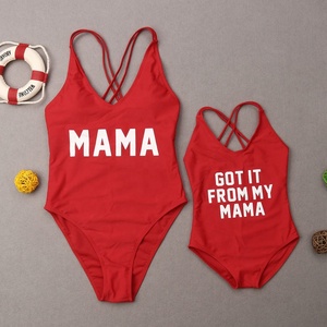 Toptan özel tasarım popüler düz renk anne ve kızı mayo küçük kız <span class=keywords><strong>Bikini</strong></span> Beaching çocuk mayo giymek - Product Image 5
