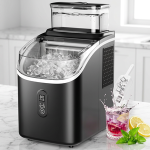 Machine à glaçons portable avec réservoir d'eau de 2,2 L, machine à glaçons en cubes, capacité quotidienne de 20-30 kg, commande tactile, machine à glaçons électrique domestique - Product Image 1