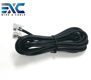 EXC Fabricación 6P4C <span class=keywords><strong>Cable</strong></span> de teléfono de cobre Conector Rj11 Conector de telecomunicaciones Hembra Teléfono de 6 pines Línea de 4 núcleos - Product Image 2