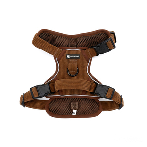 Harnes anjing Corduroy warna coklat reflektif, tali kekang tarik berat anjing tanpa tarik, MOQ rendah untuk Aksesori Bulldog <span class=keywords><strong>Doberman</strong></span> Perancis - Product Image 1
