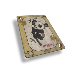 Amostra grátis novo design panda rfid nfc cartão de madeira