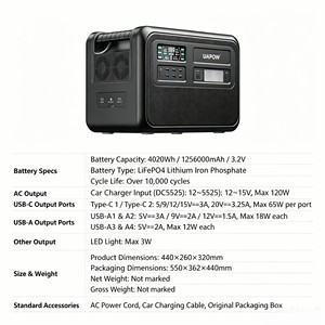 Endurance <span class=keywords><strong>King</strong></span> 4020Wh 1200W LiFePO4 10k Cicli Ricarica Rapida 1200W. Sistema di Accumulo Solare per Tempeste, Nevicate e Vita in Zone Rurali - Product Image 5