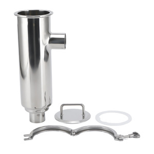 Filtre à angle soudé à connexion rapide en acier inoxydable 304, filtre à collier sanitaire - Product Image 1