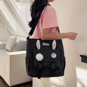Sac fourre-tout tendance pour filles, en nylon souple et imperméable, avec motif oreilles de lapin, bandoulière réglable, sac à main quotidien - Product Image 2