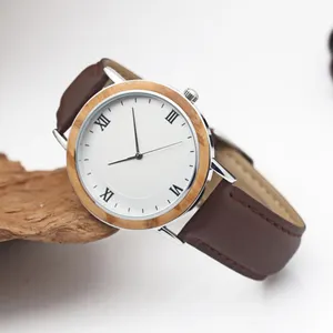 Montres unisexes De luxe De 40mm, montre-bracelet en or Rose, montre à Quartz en bois, Logo personnalisé, offre spéciale