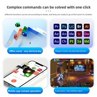 Clavier mécanique personnalisé à rétroéclairage RGB, 4 touches, sans fil 2.4G BT, sans pilote, raccourcis universels copie-colle pour téléphones